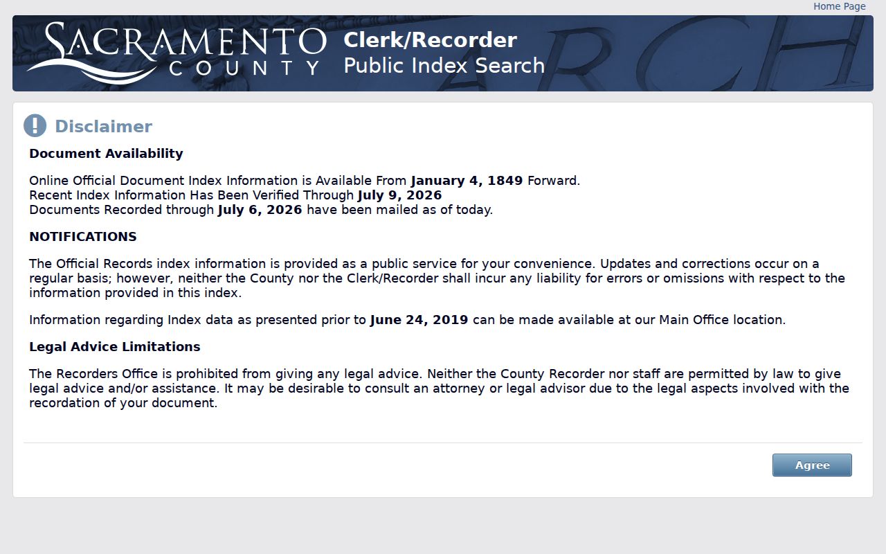 Sacramento people search recorded documents index